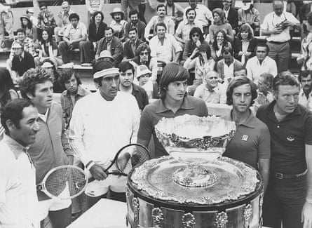 Italy's Davis Cup team in Santiago, Chile, December 1976.