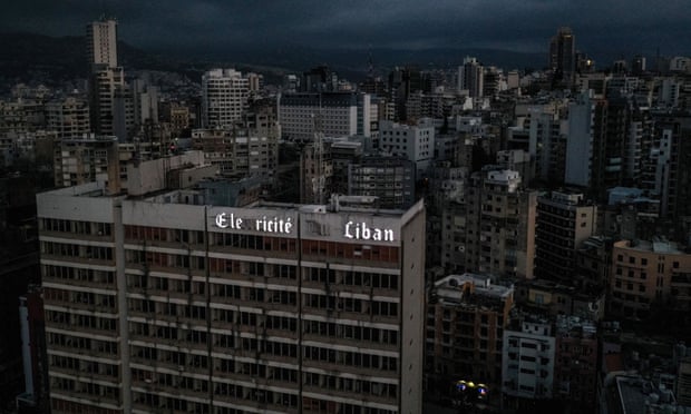 Lebanon’s capital, Beirut, in darkness earlier in the year during the overnight power outage