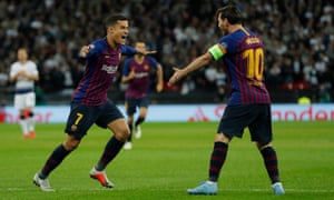 Philippe Coutinho’s early opener was created by a sublime pass from Lionel Messi.