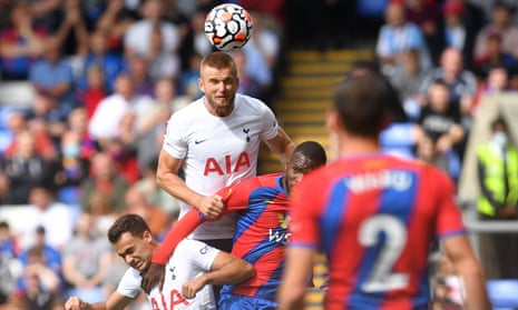 Tottenham Hotspur's Eric Dier heads the ball at Crystal Palace