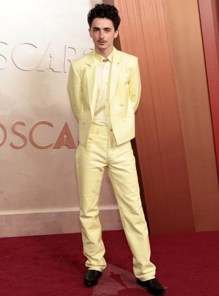 Seeking Oscars attention … Timothée Chalamet at the Academy Awards in March.
