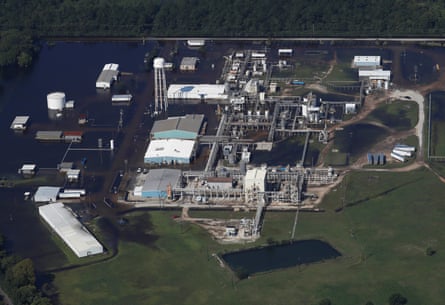 A flooded chemical plant