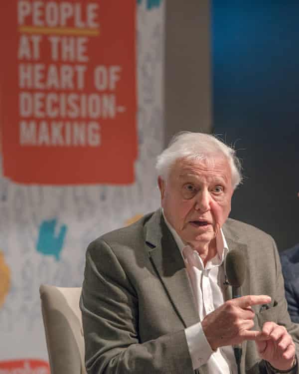 Sir David Attenborough addresses the Climate Assembly UK in January this year.