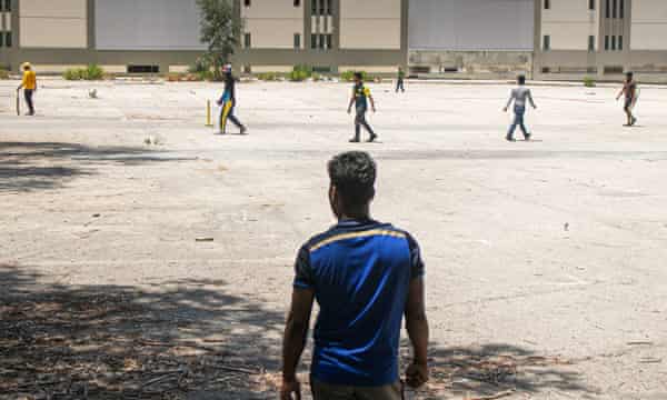 Members of the Bangladeshi community play in Beirut in July 2020