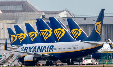 Ryanair passenger jets at Dublin airport