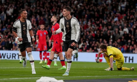Kai Havertz celebrates after scoring the equaliser.