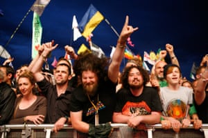 Metallica fans at Glastonbury in 2014