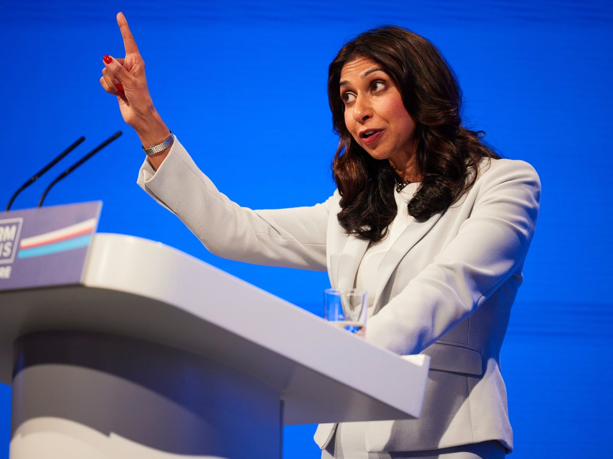 Suella Braverman claims 'hurricane' of mass migration coming to UK | Conservative conference 2023 | The Guardian