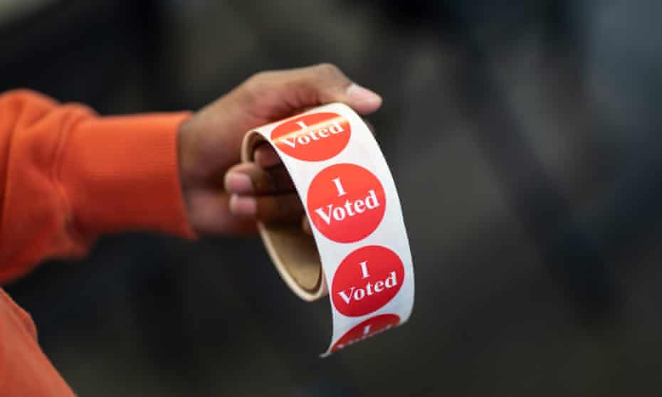 ‘I voted stickers’ in Minneapolis, Minnesota, on 3 March. 