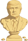 a crumbling classical bust of a man