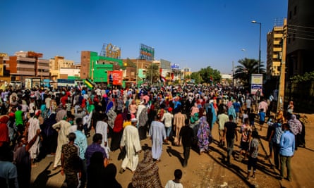 Sudanese people protest in Khartoum on 13 November against the military coup.