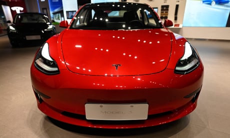 red tesla model 3