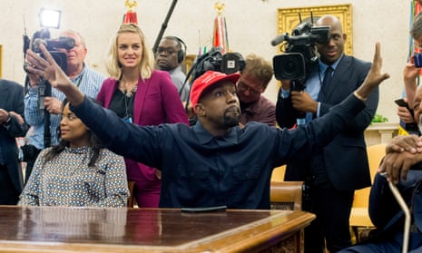 Kanye West speaks to members of the news media during a meeting with Donald Trump in 2018.