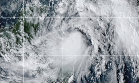 This satellite image provided by the National Oceanic and Atmospheric Administration shows Tropical Storm Zeta Sunday.