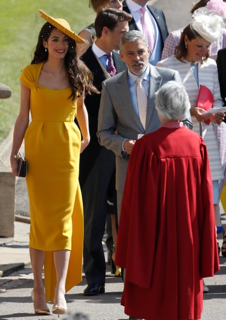 Amal and George Clooney at the wedding of Prince Harry to Meghan Markle.