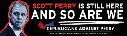 A billboard against Pennsylvania Republican representative Scott Perry.
