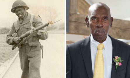 Harold Williams in army uniform and as he is today.