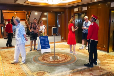 Passengers and bell boys