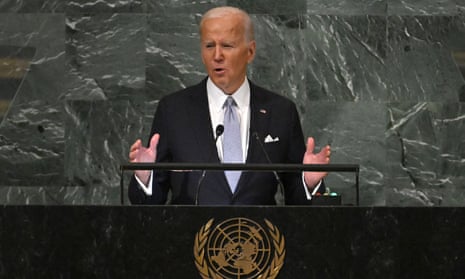US President Joe Biden addresses the 77th session of the United Nations General Assembly.