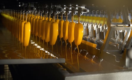 Rows of Soleros in Magnum’s ice-cream factory