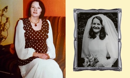 Lyn Armstrong, who turned her wedding dress (right) into a maternity outfit.