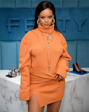 Rihanna promotes her fashion brand Fendy.