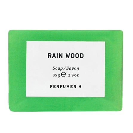 Rectangular soap in green packet