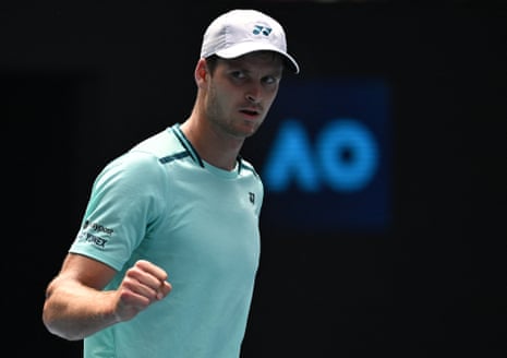 Hubert Hulkac held serve in the second set.