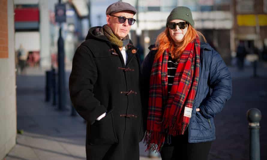 Molly Griffiths, 29, with Tom Mitchell, 54, in Prestwich city center.