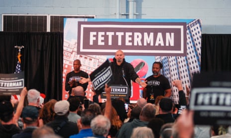 John Fetterman campaigning in Philadelphia.
