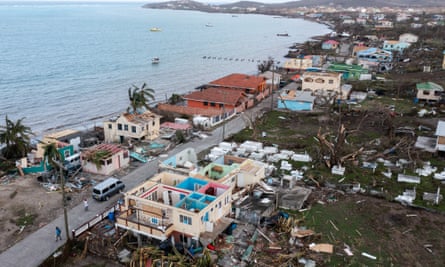 Damaged buildings on Carriacou island after Hurricane Beryl, 2 July 2024.