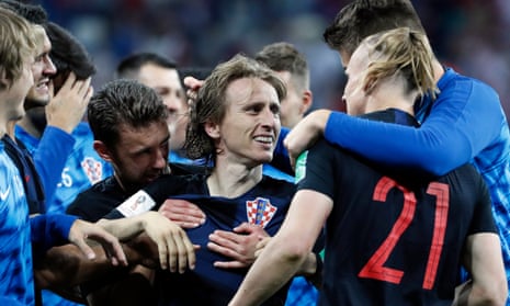 Luka Modric is the centre of attention after Croatia’s World Cup defeat of Denmark on penalties, after he had missed a late spot-kick in extra time.