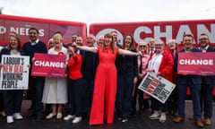 Angela Rayner with supporters at a Labour campaign rally.