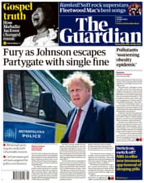 Guardian front page