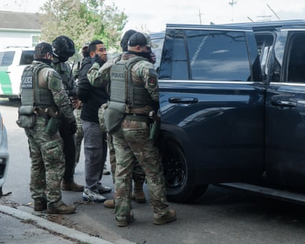 An immigration arrest in New Orleans.