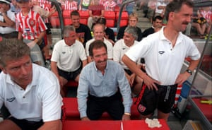 Graeme Souness looking happy on the bench as Southampton take on Chelsea at the start of the 1996-97 season.