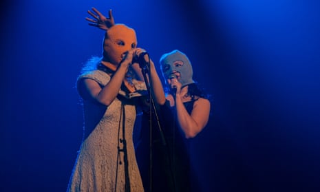 Pussy Riot perform at EartH (Evolutionary Arts Hackney), London on 6 November 2022.