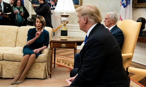 US-politics-budgetPresumptive Speaker, House Minority Leader Nancy Pelosi (D-CA) and US President Donald Trump argue before a meeting at the White House December 11, 2018 in Washington, DC. (Photo by Brendan Smialowski / AFP) (Photo credit should read BRENDAN SMIALOWSKI/AFP/Getty Images)