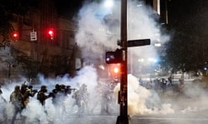 Federal agents use crowd control munitions to disperse Black Lives Matter protesters near the Mark O. Hatfield United States Courthouse on Monday, July 20, 2020, in Portland