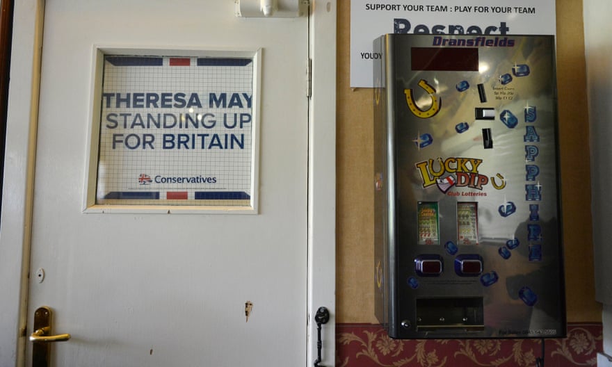 An election poster at the West Yorkshire Cricket and Bowling Club.