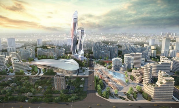 A rendering of the forthcoming Akon City in Senegal.
