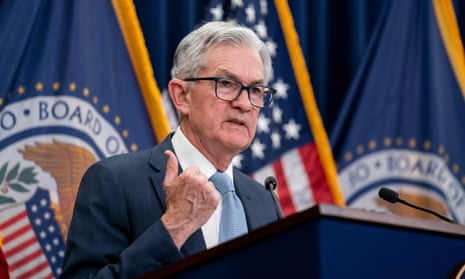 Federal Reserve chair Jerome Powell attends a press conference in Washington DC