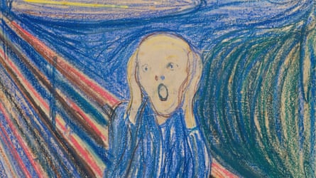 An early colour sketch of Munch’s The Scream