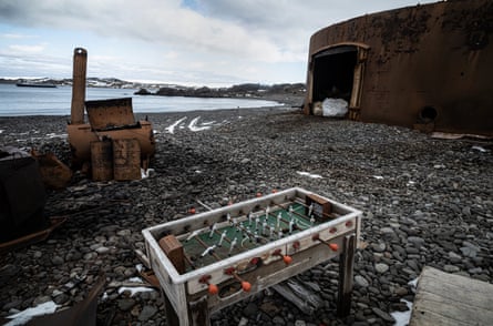 Russian oil storage tanks largely abandoned. Inside a number is a large amount of waste that has just been left.