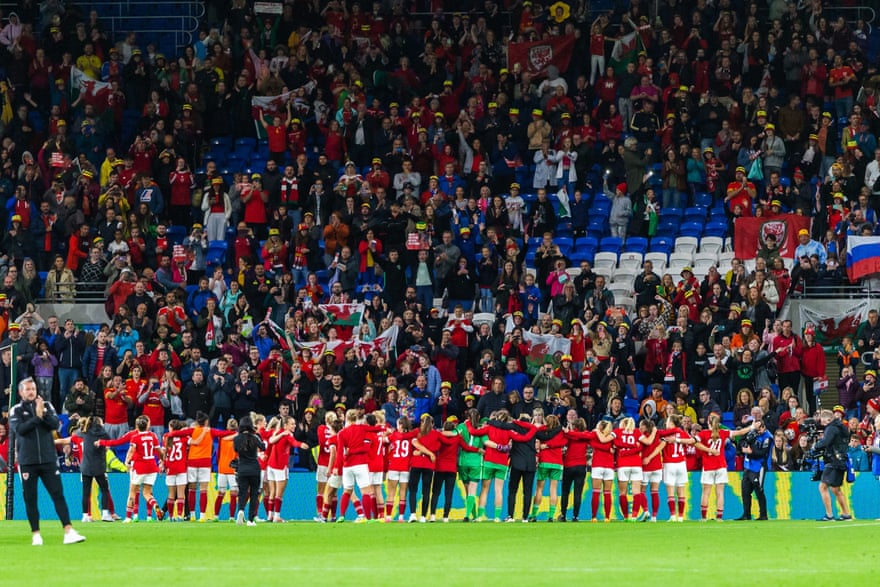 The WSL is about to start – and now is the time to support your team | Women's Super League 3 The Wales players celebrate with their fans at the Cardiff City Stadium after qualifying for the 2023 Women’s World Cup playoffs.
