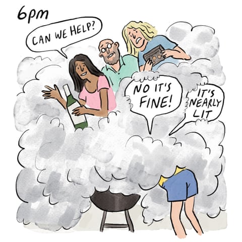 Becky Barnicoat barbecue cartoon, panel 3