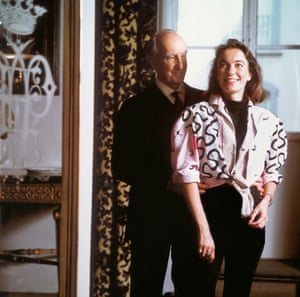 Emilio Pucci and his daughter, Laudomia, in the Palazzo Pucci, Florence, 1986.