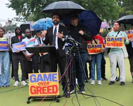 New York Mayoral Candidate Zohran Mamdani speaks during a press conference at St. James Park on September 10, 2025 in the Bronx borough in New York City. Mamdani held a press conference announcing his campaign’s petition urging FIFA to drop dynamic ticket pricing for next summer’s World Cup, co-hosted by the United States, Canada and Mexico, with the final at MetLife Stadium.
