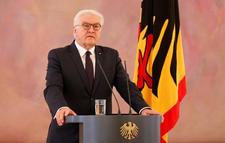German President Frank-Walter Steinmeier giving his statement on the coalition deadlock
