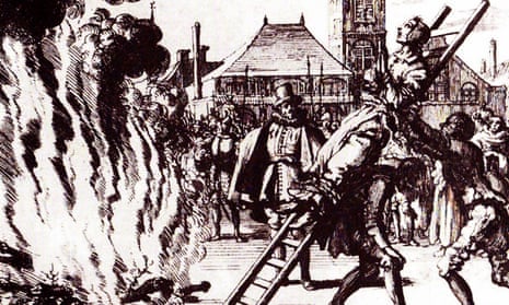 Dutch Anabaptist Anneken Hendriks was killed in Amsterdam in 1571 after being charged with heresy by the Spanish Inquisition.